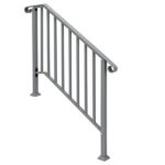 Silver Outdoor 3-Step Iron Handrail