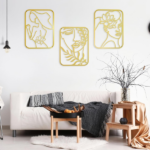 CIFbuy Metal Baked Paint Abstract Female Line Art 3-Piece Wall Decor Set Modern Home Decor (TikTok, temu pickup) - Image 5