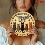 CIFbuy Vintage Cat Decor Sign 8x8 Inch Round French Aluminum Plaque, Italian Language Cat Lover Wall Art For Living Room Bedroom Office TikTok, TikTok, n Self-pickup Logiopics - Image 8