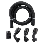 AN16 AN-16 Hose Fuel line rubber Nylon braided 5FT with 90 degree AN fittings 45 degree straight adapter