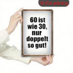 CIFbuy 1pc 60th Birthday Party Decoration Sign, Vintage 8x12 Inch Rectangular Plaque, Funny German Quote 60 Ist Wie 30 Nur Doppelt So G TikTok, TikTok, ar Plaque, Funny Self-pickup Logiopics - Image 4