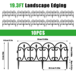 19.3FT Decorative Landscape Edging, 10 Panels Flexible Interlocking PP Lawn Border, Angle Adjustable Weather Resistant Garden Fence for Yard Flower Bed Path - Image 13