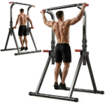Foldable Pull Up Bar Standing Power Tower - Multi-Function Dip Station, 6-Level Adjustable Height Strength Training Fitness Equipment for Home Gym, 440lbs Max - Image 6