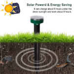 Solar Mole Repeller, Ultrasonic Vibration Rodent Deterrent with Buzzer Sound Wave, Waterproof Outdoor Pest Repellent for Moles Gophers Voles, 323 Sq.ft Coverage for Yard Garden Farm - Image 4