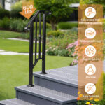 Replace 74115089 Matte Black Outdoor 1st Tier Iron Handrail - Image 12