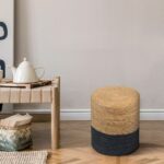 sku:72699233)Ottoman Poof, Natural Seagrass Poufs, Hand Weave Round Footstool, Pouffe Accent Chair, Sitting Braided Footrest W/Jute Cover, Home Decorative Seat for Living Room(Temu - Image 3