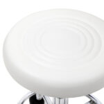 Round Shape Adjustable Salon Stool with Back and Line White - Image 20