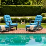 Outdoor Adirondack Chair Cushions – 44x19x4 inch Waterproof Rocking Chair Cushion with 17x19 Ottoman Cushion, Fade & Stain Resistant, Non-Slip Ties for Patio, Garden, Backyard - Image 4