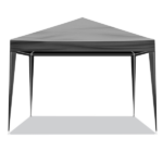 Same Code 00418742 10×10ft Black Outdoor Canopy Gazebo with 4 Removable Side Panels, 2 Zipper Doors and 2 Mesh Windows, Heavy Duty PE Cloth, Powder Coated Iron Pipes for Backyard Party Camping - Image 9