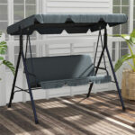 68*43*60 inch Red KD style with cushion canopy Iron Oxford cloth 250kg Iron swing set - Image 14