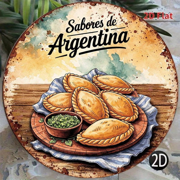 CIFbuy 1pc Argentinian Empanada Wall Decor, "" pc Argentinian Empanada Wall Decor, Empanada Wall Decor, Vintage Spanish Round Plaque Sign TikTok, Temu Self-pickup LogiSiics