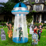 Replace 81241045 8.8 FT Halloween Inflatable UFO Yard Decoration, Fun Tall Blow up Yard Decor with Built-in LED Lights and Stand Inside Design for Holiday Party Yard Lawn Garden Decor Indoor Outdoor - Image 8