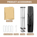 3 x 3m Two Doors & Two Windows Practical Waterproof Right-Angle Folding Tent Khaki - Image 8