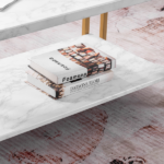 Same Code 35647920 (106 x 50 x 48cm) Simple Double-layer Golden Iron Pipe Marble PVC Coffee Table Rectangular - Image 22