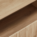 Handleless Grille-Finished 4-Drawer Bedside Table P2 Particleboard + MDF & Melamine Veneer + Thermoformed Drawer Dresser 23.62*14.96*30.71in Oak - Image 7