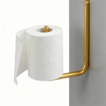 Gray Wall Mounted Bathroom Storage Cabinet with Towel Rack & Side Hook, Over Toilet Medicine Cabinet with Adjustable Shelf, Gold Handle Floating Bathroom Organizer - Image 8