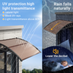 Same Code 70596693 100 x 96cm Household Application Door & Window Rain Cover Eaves Brown Board & Black Holder - Image 19