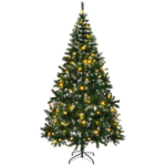 Replace 13564928 7 FT Snow Tipped Artificial Christmas Tree with DIY 150 Warm Lights, Remote Control, 1100 Branch Tips and Sturdy Metal Stand, Green & Snow Tipped - Image 3