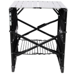Foldable Aluminum Camping Kitchen Table Heat Resistant Tabletop Detachable Lamper , 4 Foldable Side Trays Mesh Storage Rack Hanging Hooks 154lbs Load Capacity with Carry Handle for Camp Tailgate RV Picnic - Image 3