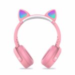 Fidget Headphones Kids Toy Headset, Wireless Bluetooth Headphone Pop Bubble On-Ear Headphone Fidget Toy Rainbow Color Fidget Headset for Children Adults (Pink-Cat) - Image 2