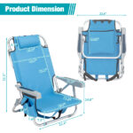 Same Code 56766889 63*65*82cm Short Oxford Cloth Silver White Aluminum Tube Bearing 100kg Beach Chair Blue - Image 4