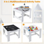 2-in-1 Kids Activity Table and Chairs Set, Double-Sided Whiteboard & Blackboard, with Hidden Storage, Certified Non-Toxic MDF, Perfect Gift for 3-7 Years Old (White) - Image 7