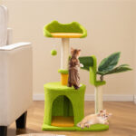 Cat Tree - 22LBS Capacity, Palm Tree Design with Self-Groomer & Scratching Posts - Image 4
