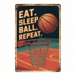 CIFbuy 1pc 2D Flat Metal Sign Basketball Sports Theme Wall Art, Minimalist Iron Sign For Man Cave Home Office Bathroom Bedroom Garden D TikTok, TikTok, Self-pickup Logiopics