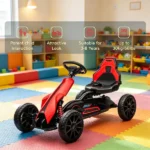 Red Kids Pedal Go Kart – Adjustable Seat, Swing Axle Design, Foot-Powered Ride-On for Outdoor Play - Image 5