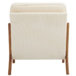 Low Arm Accent Chair - Off-White Corduroy Upholstered Indoor Lounge Chair, Compact Single Seater with Sturdy Frame (330LBS Weight Capacity) - Image 24