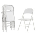 Old Code 33292149 4pcs Elegant Foldable Iron & PVC Chairs for Convention & Exhibition White - Image 6