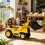 3 in 1 Ride On Toy Bulldozer – Digger Tractor Pulling Cart for Backyard Sandbox Pretend Play - Image 4