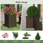 Set of 2 Stackable PP Planters with Efficient Drainage Holes, Weather-Resistant Flower Pots for Indoor Outdoor Use - Image 9