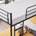 Same Code 12883671 Iron Bed Bunk Bed with Ladder for Kids Twin Size Black - Image 34