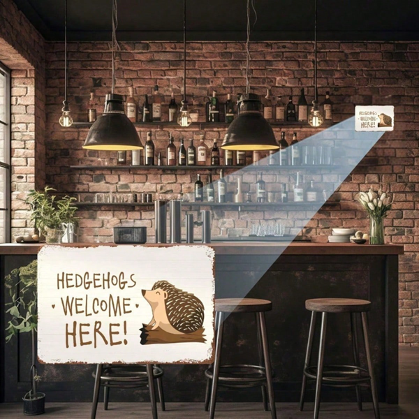 018ab3c9-a7ae-4e30-b722-ee89993925e1.png CIFbuy Hedgehog Welcome Sign, Animal Yard Decor, Weather Resistant Distressed Finish, Distressed Finish, Easy Mount Porch G RustiikTok, RustiikTok, istant Distressed Finish Self-utckup Logioph G - Image 1