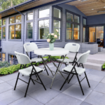 4pcs 47*54*84cm Garden Plastic Folding Chair White - Image 23