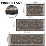 Kitchen Rug Sets of 3 Washable Boho Kitchen Rugs and Runner Carpets Non Slip Kitchen Area Rug for Laundry Room Entryway Hallway - Image 6