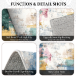 Three-piece kitchen rug set, non-slip and washable, abstract pattern kitchen hallway rug, soft and comfortable, suitable for sinks, floors, entrances, hallways and bathrooms. - Image 8