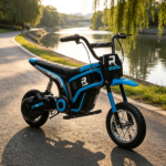 Blue 24V 350W Electric Dirt Bike - Twist Grip Throttle up to 15 MPH Ideal for Ages 13+ with Adult Supervision Required