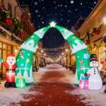 15FT Lighted Christmas Inflatable Archway, Inflatable Christmas Tree Arch with Santa and Snowman, Blow Up Yard Decorations with Built-in LED Lights for Holiday Party Front Yard Lawn Garden Decor - Image 7