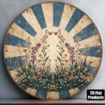 CIFbuy 1pc 8x8in Vintage Butterfly & Flower Round Sign, "" & Flower Round Sign, Round Sign, Aesthetic Pastoral Style 2D Flat Plaque TikTok, Temu Self-pickup Logiaqics - Image 5