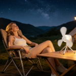 Multi-Mode Camping Fan Lantern Combo Adjustable Wind & Light Levels Timing Function, Dual Control Panel & Remote Detachable Fan Blades Floor Stand Hanging Strap Included - Image 2