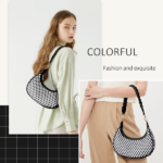 Women Woven Hobo Handbag for Women Fashion Vegan Leather Tote Bag for Women-Black - Image 5