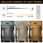 High Ceiling Chandelier Modern LED Ring Pendant Light 3 Color Dimmable Gold Chandeliers Contemporary 78in Hanging Light Fixture with Remote Control for Foyer Entryway Staircase - Image 7