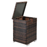 Replace 95812680 40*40*57cm Iron Frame Gas Bottle Storage Rattan Side Table Brown Gradient - Image 4