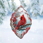 CIFbuyCardinal Wind Spinners with Pine & Floral Design: Vibrant Red Metal Outdoor Decor | Hanging Wind Chimes for Garden, Patio, Lawn & Holiday Decor.Wind Chime(TikTok/temu self-pickup orders) - Image 9