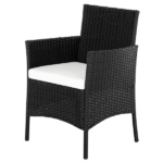 2pcs Arm Chairs 1pc Love Seat & Tempered Glass Coffee Table Rattan Sofa Set Black - Image 27
