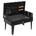 44*27*7cm Portable Square Charcoal Grill Black - Image 4