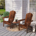 Folding Wooden Adirondack Lounger Chair with Natural Finish - Image 8