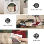 Three-piece kitchen rug set, non-slip and washable, abstract pattern kitchen hallway rug, soft and comfortable, suitable for sinks, floors, entrances, hallways and bathrooms. - Image 4